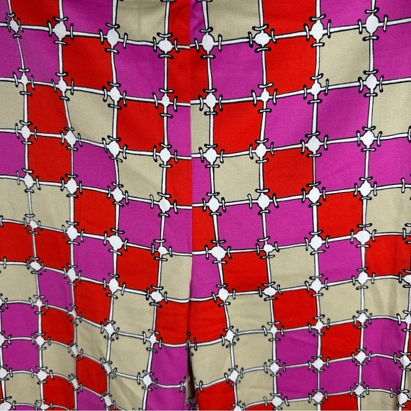 Trina Turk Lahaina Cropped Geometric Multicolor Pants Size 4 Stretch Vacation - Picture 3 of 10
